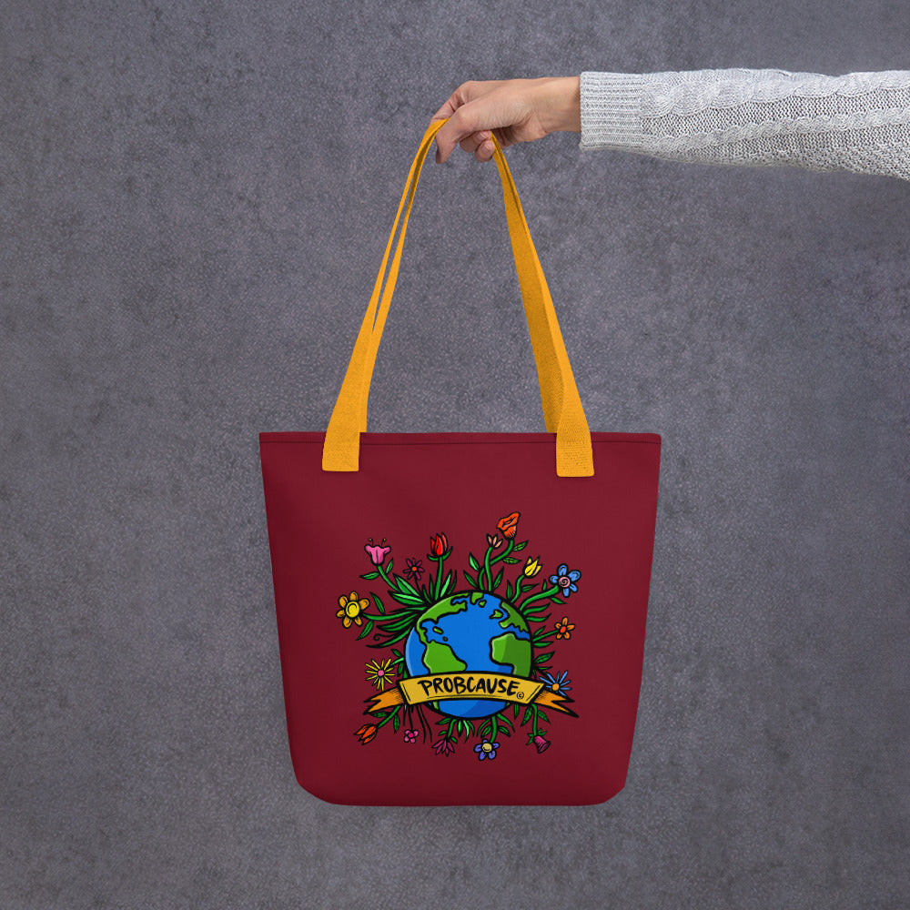 Prob Maroon tote bag